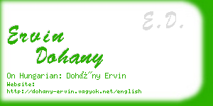 ervin dohany business card